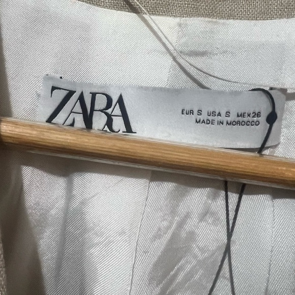 ZARA 100% Linen Vest Jacket Beige Women's Size Small Waistcoat - Picture 6 of 6